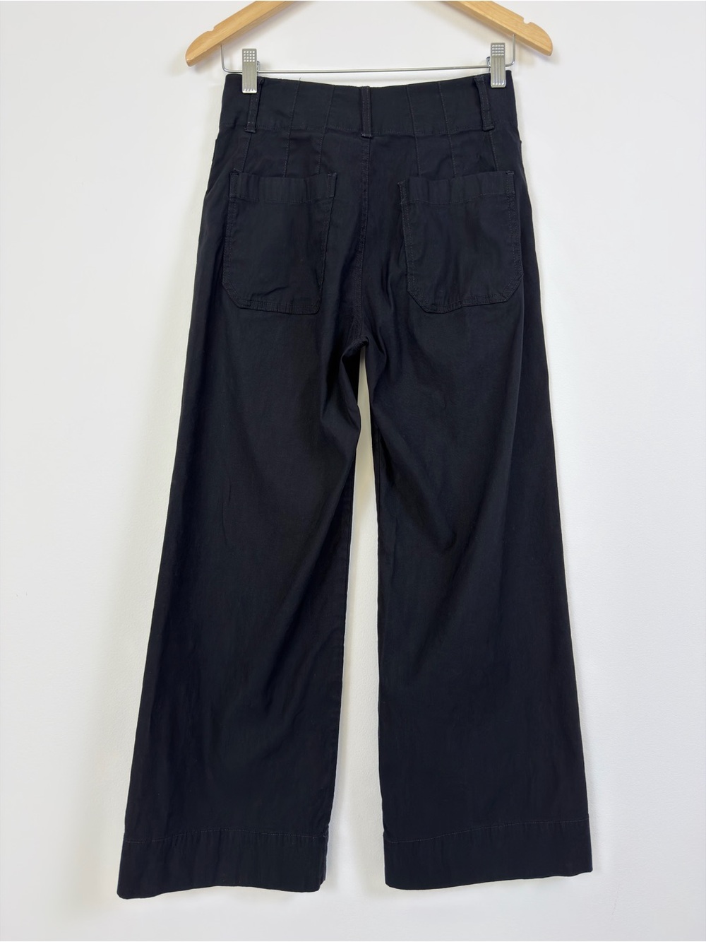 Maeve Anthropologie The Colette Wide Leg Pants Women’s 26 Black Linen Blend - Picture 4 of 10